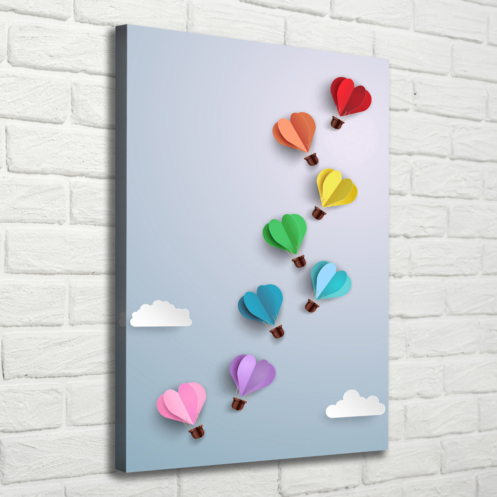 Tableau toile imprimée Ballons en forme de coeur