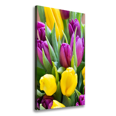 Tableau sur toile Tulipes colorées