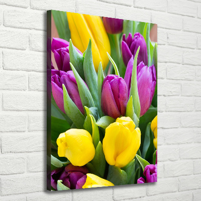 Tableau sur toile Tulipes colorées