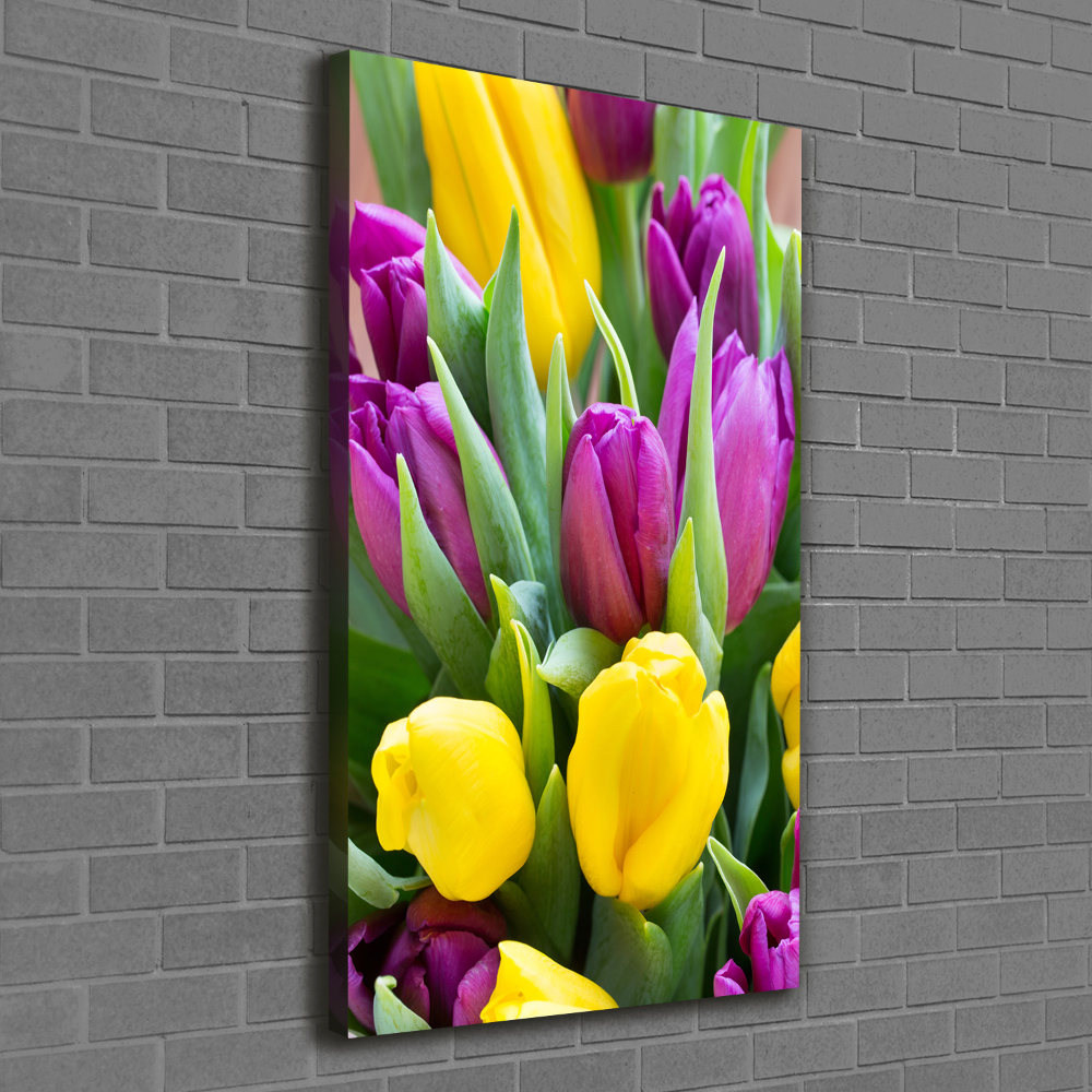 Tableau sur toile Tulipes colorées