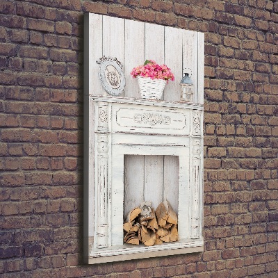 Tableau photo sur toile Cheminée en bois