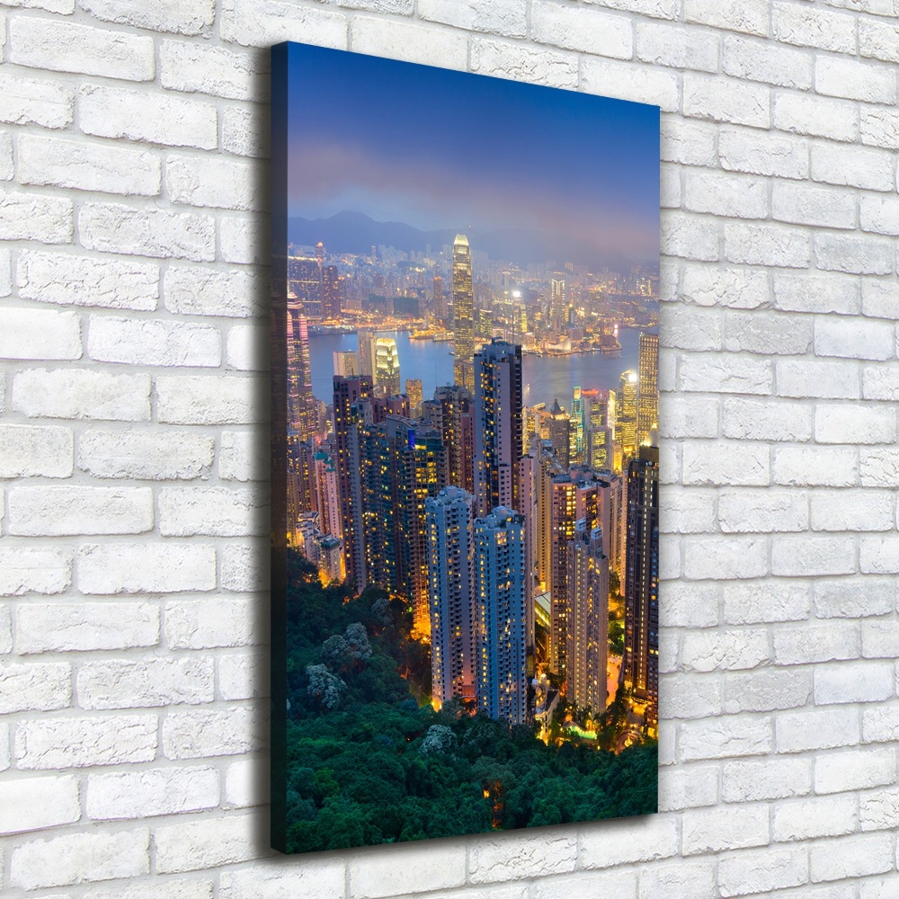 Tableau imprimé sur toile Hong Kong la nuit