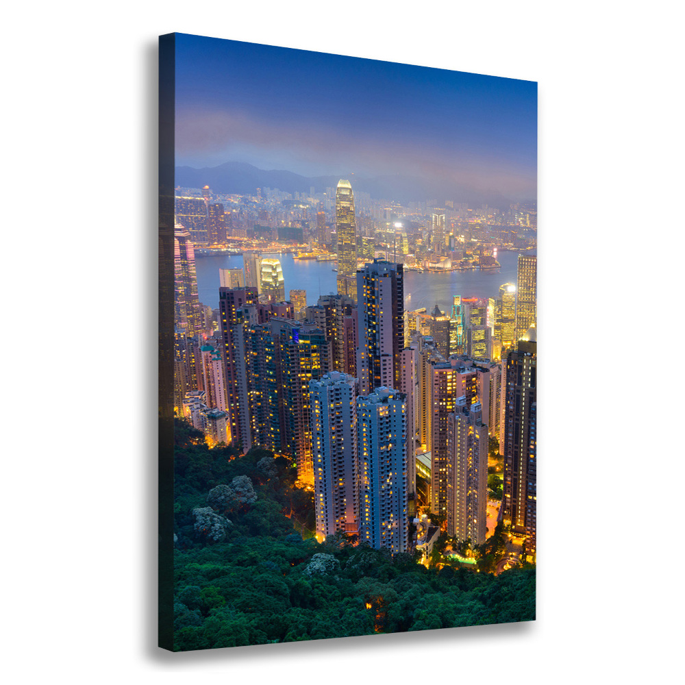 Tableau imprimé sur toile Hong Kong la nuit