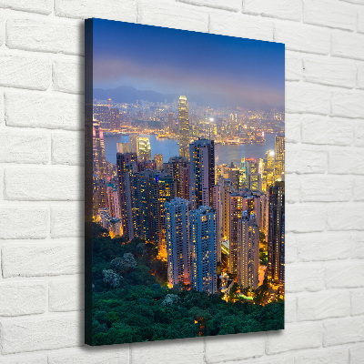 Tableau imprimé sur toile Hong Kong la nuit