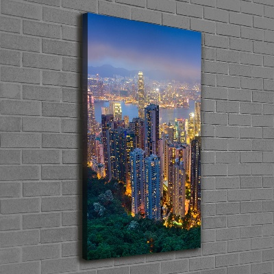 Tableau imprimé sur toile Hong Kong la nuit