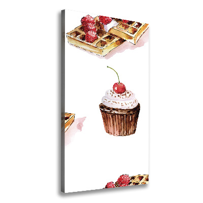 Tableau imprimé sur toile Cupcakes et gaufres