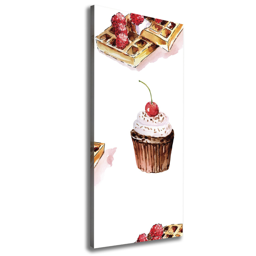 Tableau imprimé sur toile Cupcakes et gaufres