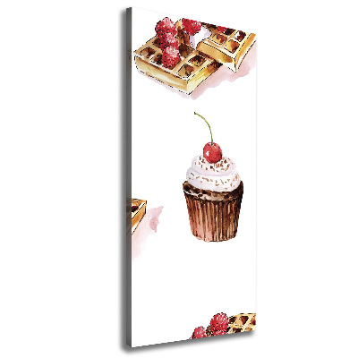 Tableau imprimé sur toile Cupcakes et gaufres