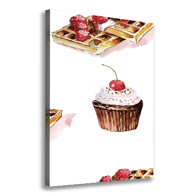 Tableau imprimé sur toile Cupcakes et gaufres