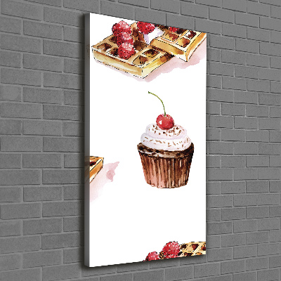 Tableau imprimé sur toile Cupcakes et gaufres