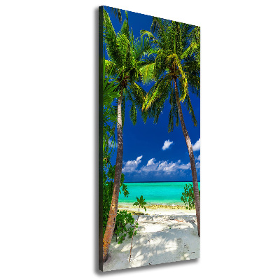 Tableau toile imprimée Plage tropicale palmiers