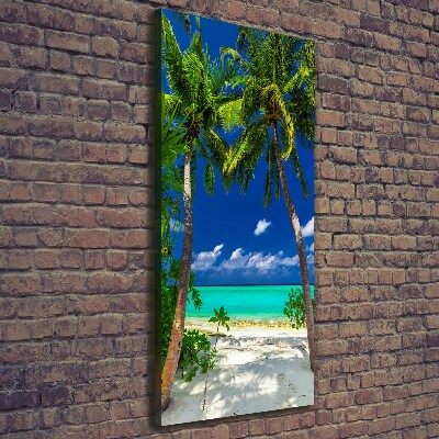 Tableau toile imprimée Plage tropicale palmiers