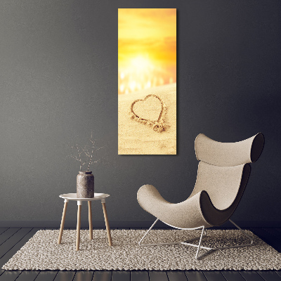 Tableau mural sur toile Coeur sur la plage