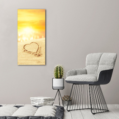 Tableau mural sur toile Coeur sur la plage