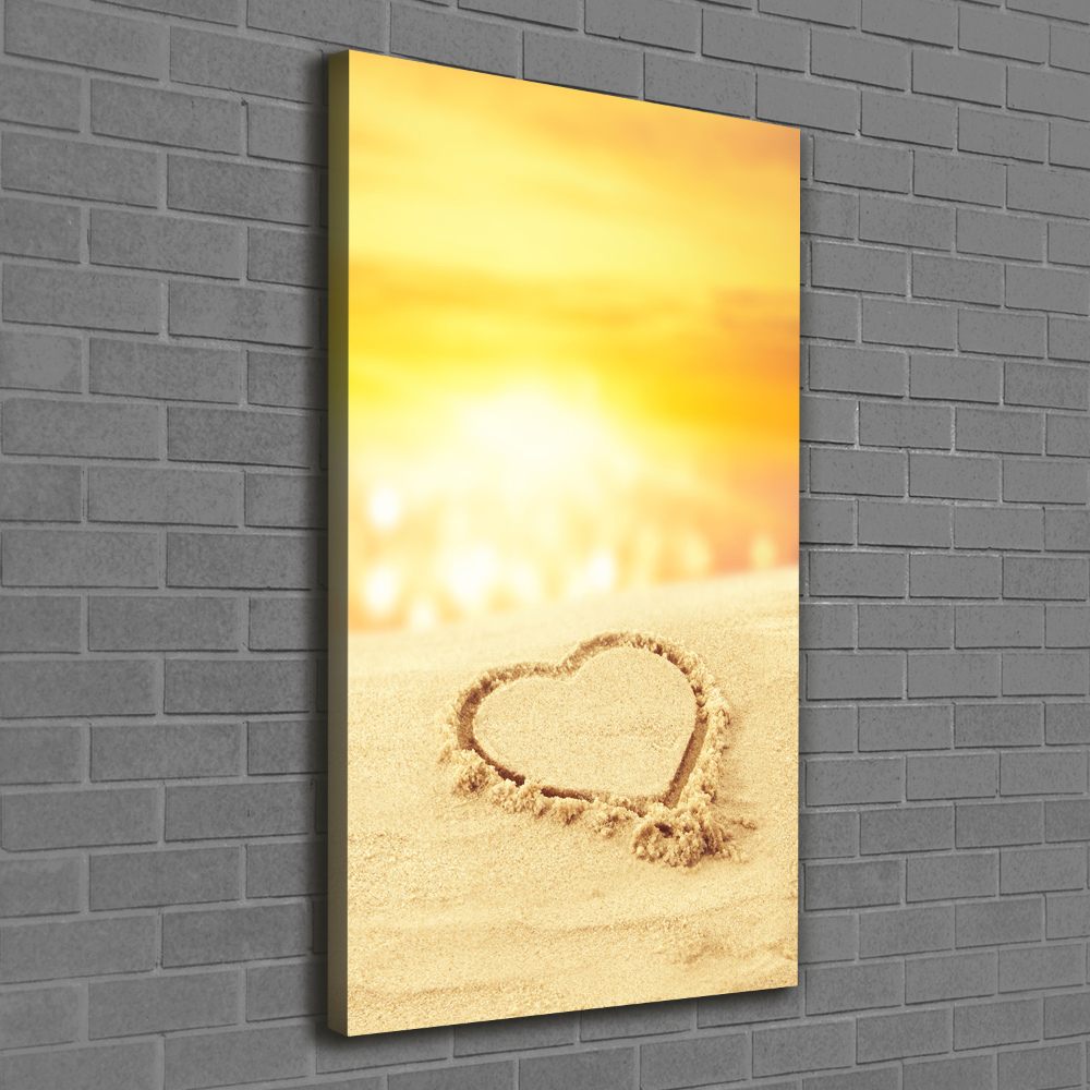 Tableau mural sur toile Coeur sur la plage