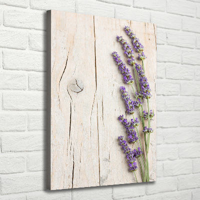 Tableau toile imprimée Lavande sur bois