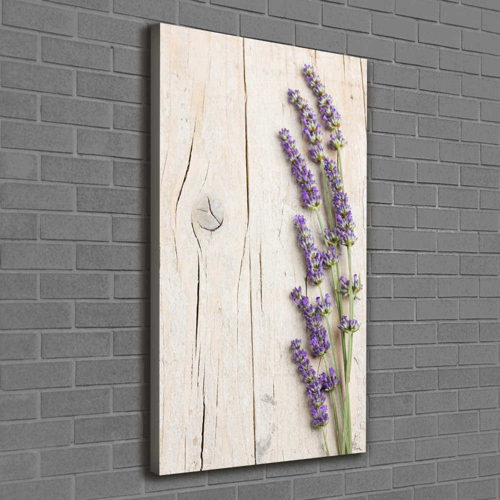 Tableau toile imprimée Lavande sur bois