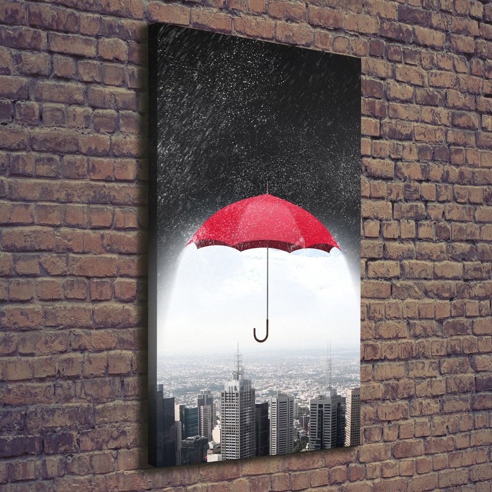 Tableau mural sur toile Parapluie sur la ville