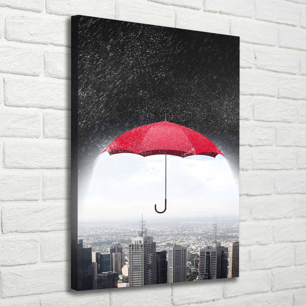 Tableau mural sur toile Parapluie sur la ville