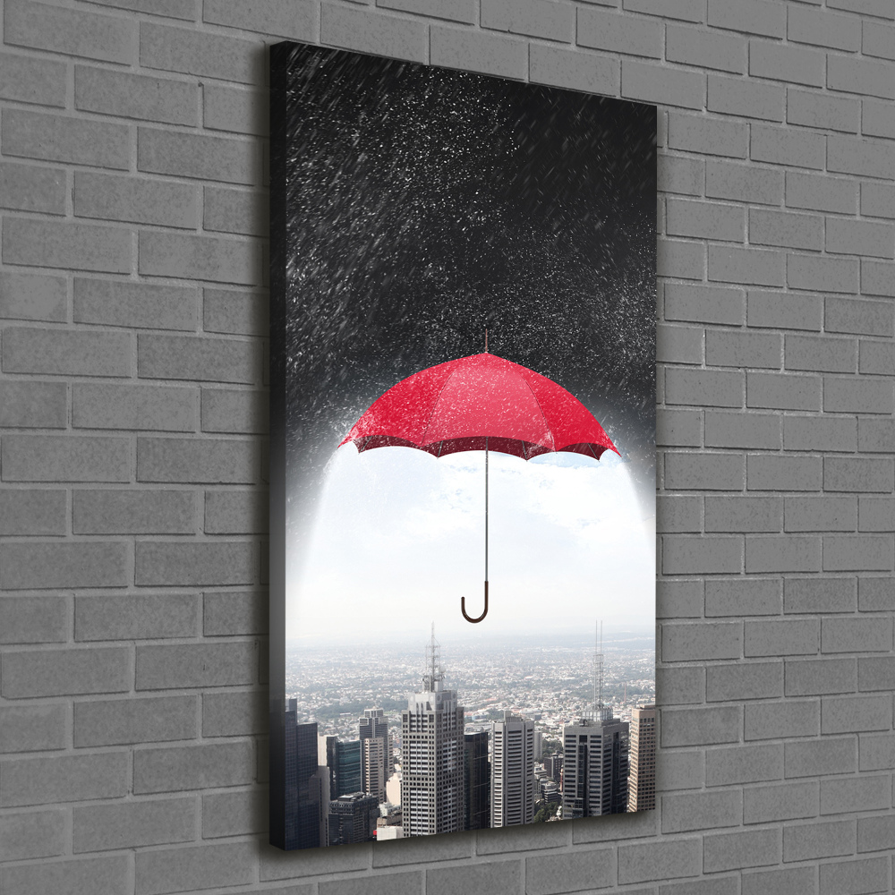 Tableau mural sur toile Parapluie sur la ville