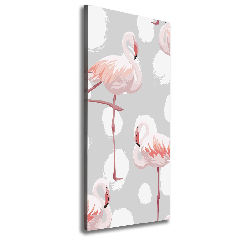 Tableau mural sur toile Flamants et points