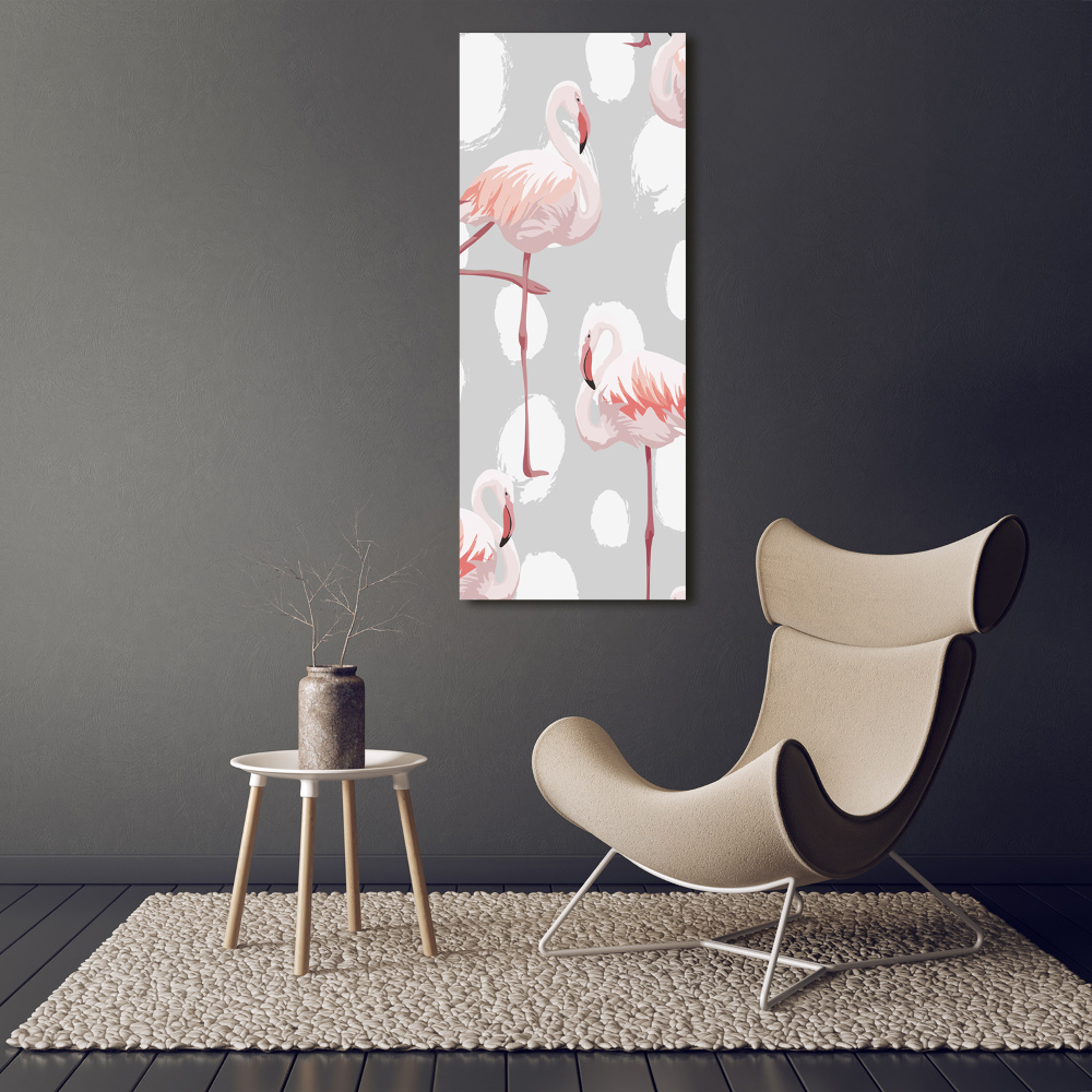 Tableau mural sur toile Flamants et points