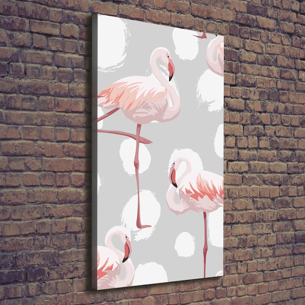 Tableau mural sur toile Flamants et points