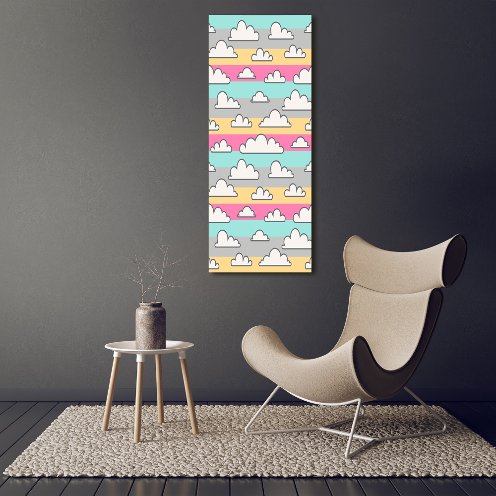 Tableau imprimé sur toile Nuages fond coloré