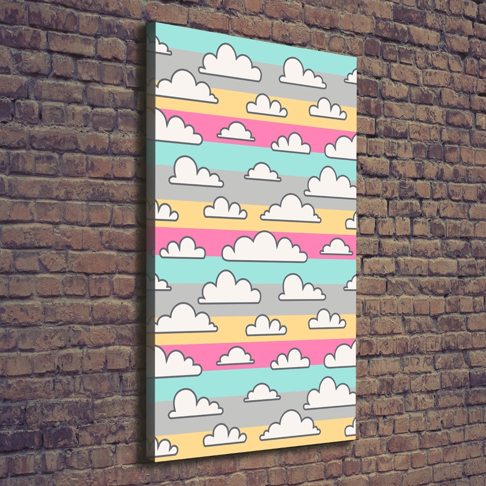 Tableau imprimé sur toile Nuages fond coloré