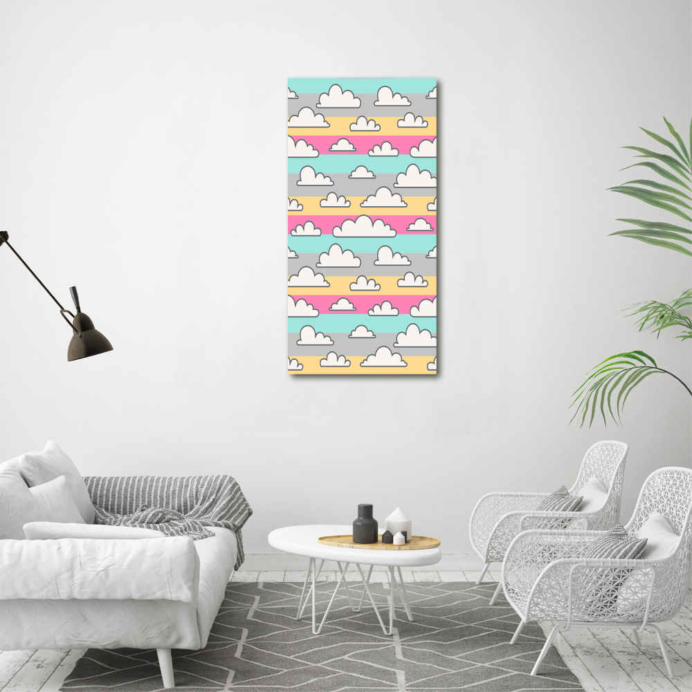 Tableau imprimé sur toile Nuages fond coloré