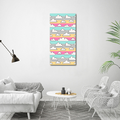 Tableau imprimé sur toile Nuages fond coloré