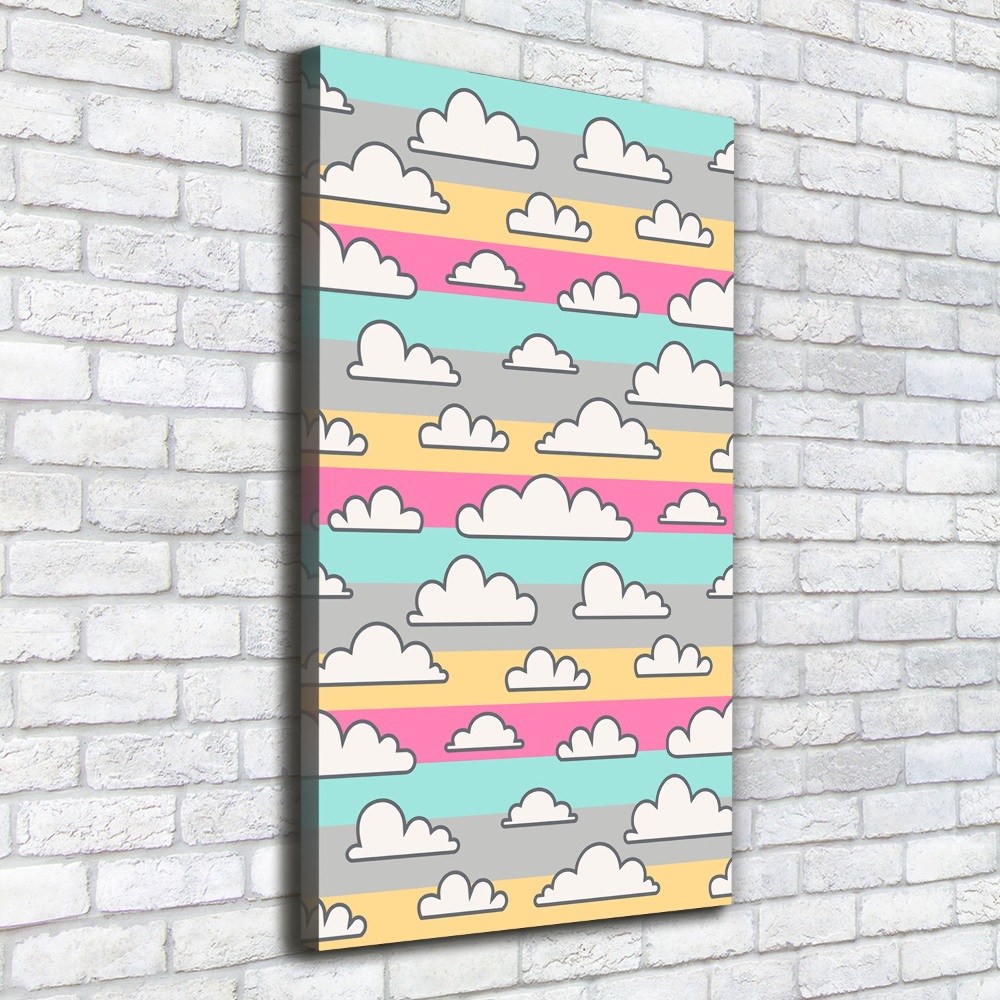 Tableau imprimé sur toile Nuages fond coloré