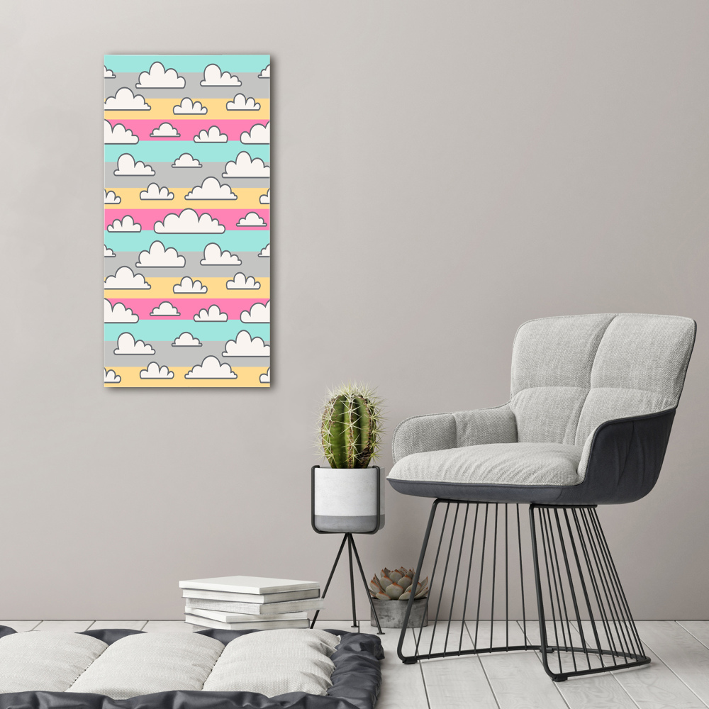 Tableau imprimé sur toile Nuages fond coloré