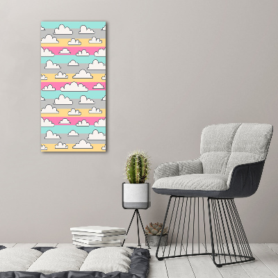 Tableau imprimé sur toile Nuages fond coloré