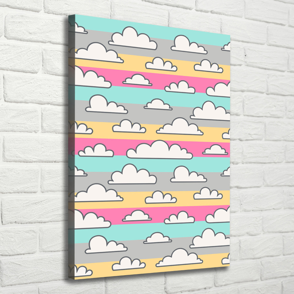 Tableau imprimé sur toile Nuages fond coloré