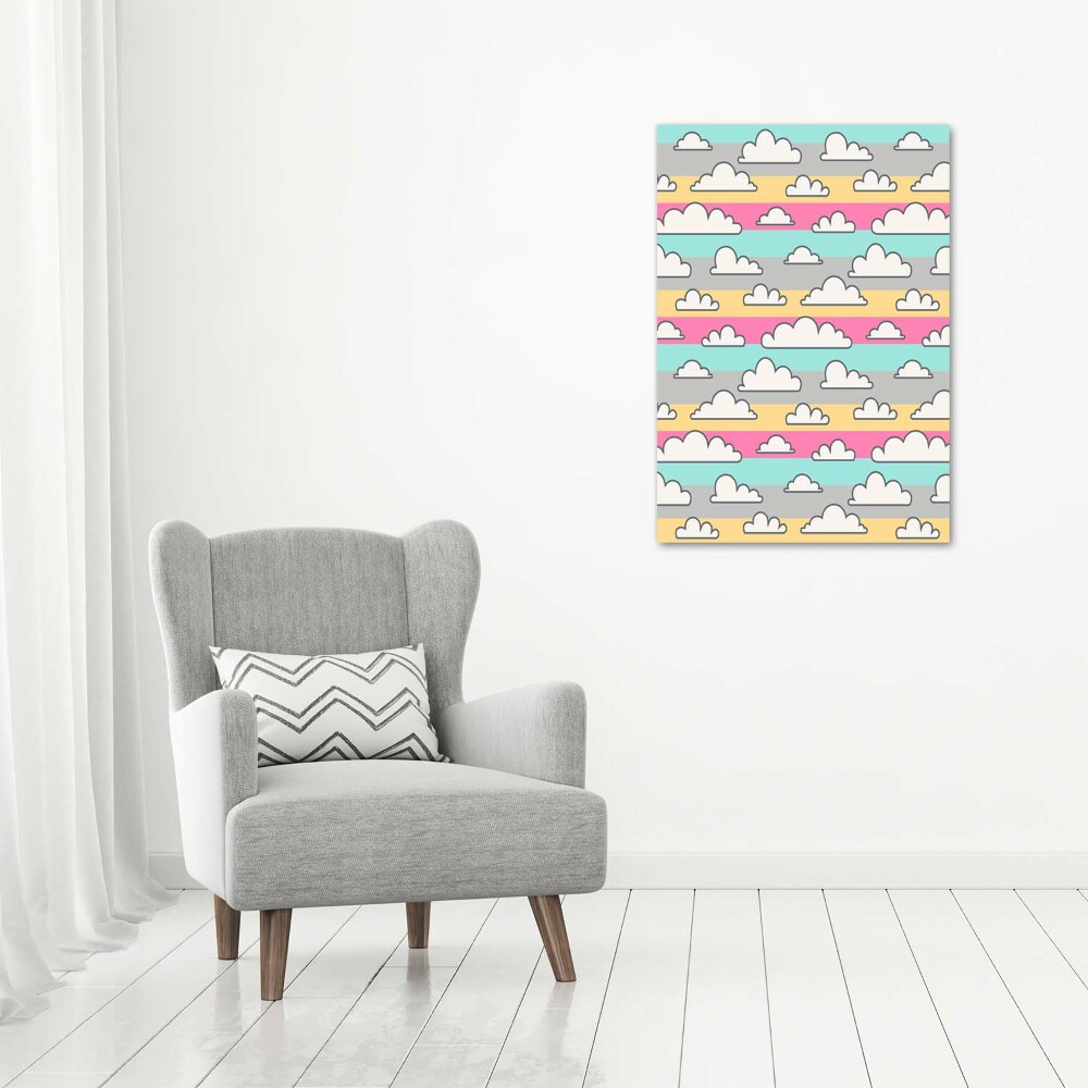 Tableau imprimé sur toile Nuages fond coloré