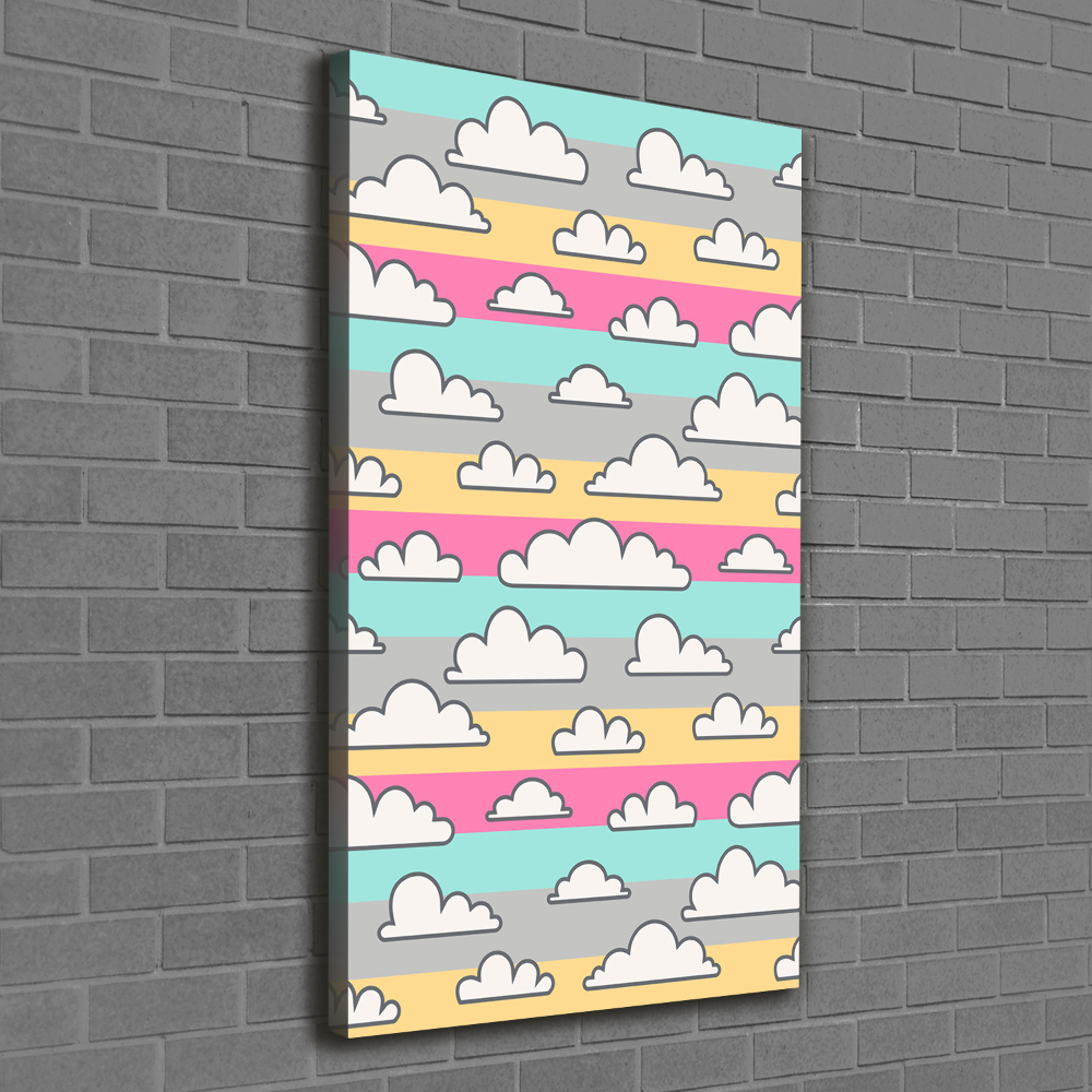 Tableau imprimé sur toile Nuages fond coloré