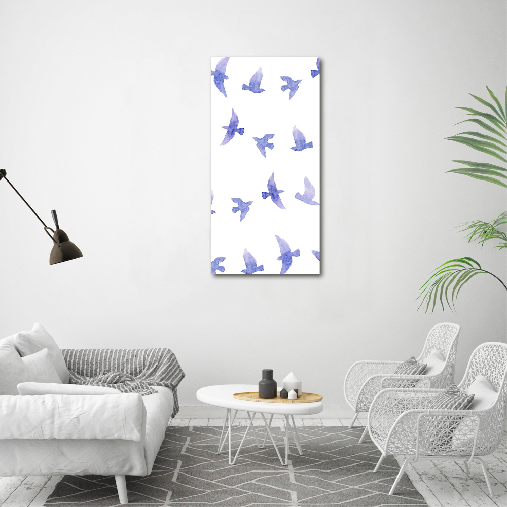 Tableau mural sur toile Hirondelles bleues