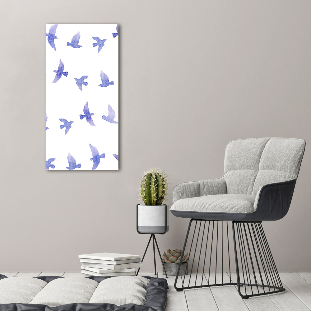 Tableau mural sur toile Hirondelles bleues