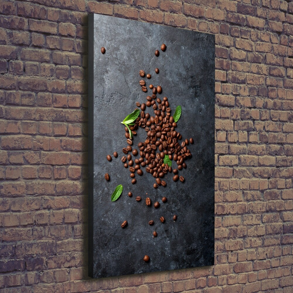 Tableau imprimé sur toile Grains de café noir