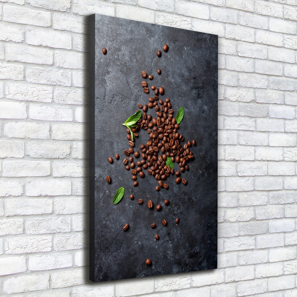 Tableau imprimé sur toile Grains de café noir