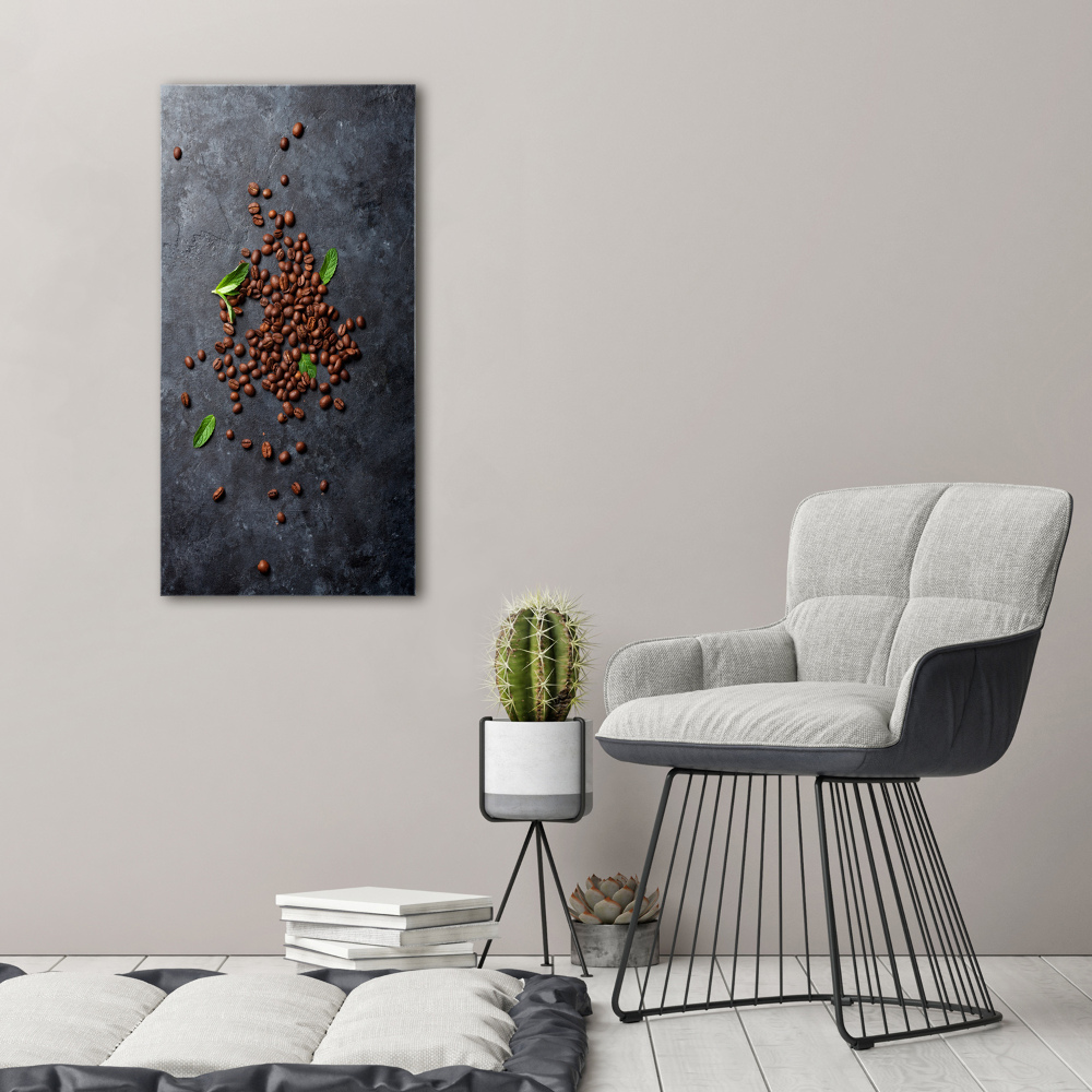 Tableau imprimé sur toile Grains de café noir