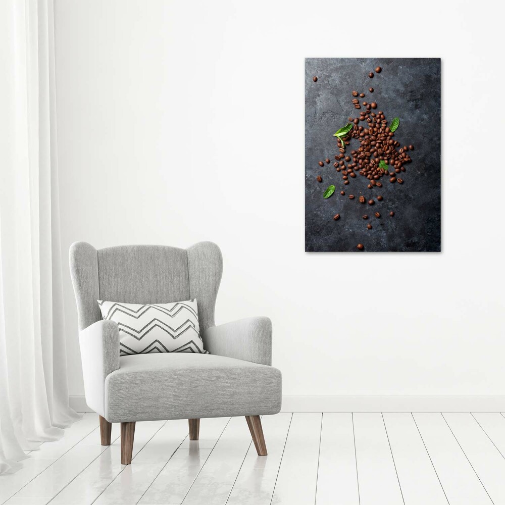 Tableau imprimé sur toile Grains de café noir