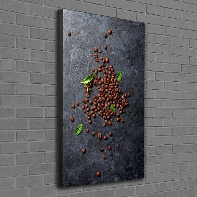 Tableau imprimé sur toile Grains de café noir