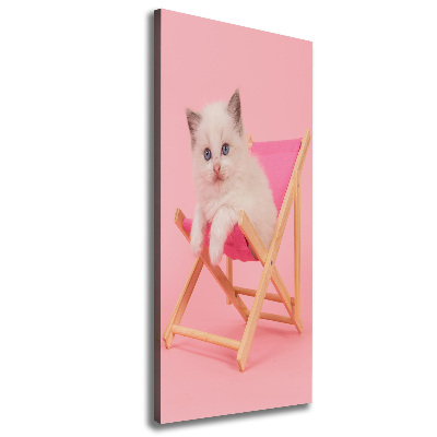 Tableau sur toile Chat dans une chaise longue