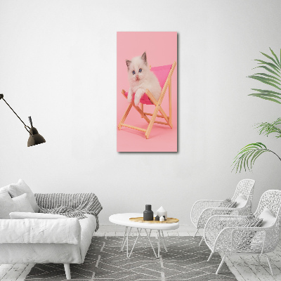 Tableau sur toile Chat dans une chaise longue