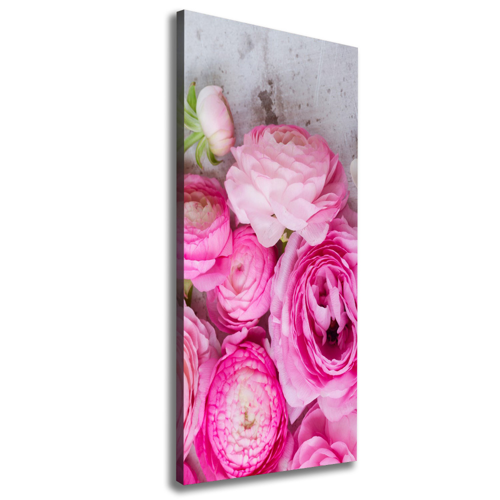 Tableau toile imprimée Renoncules roses