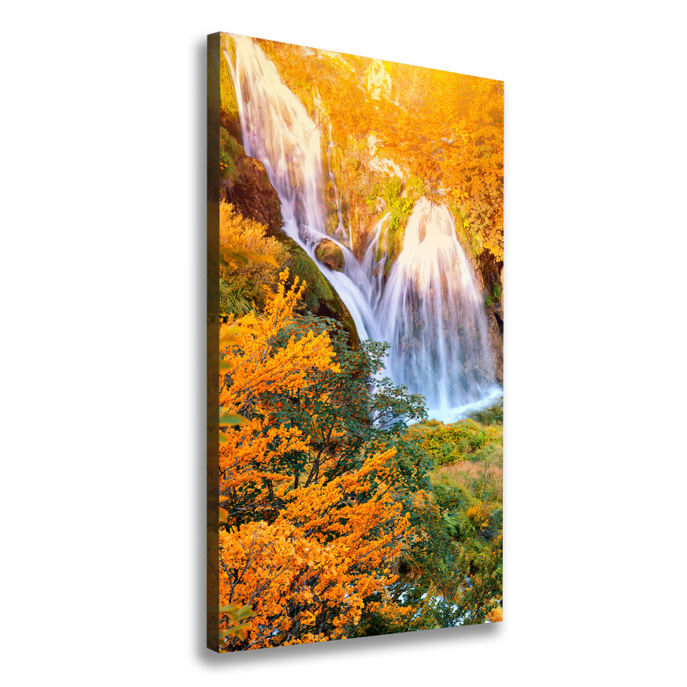 Tableau imprimé sur toile Cascade en automne