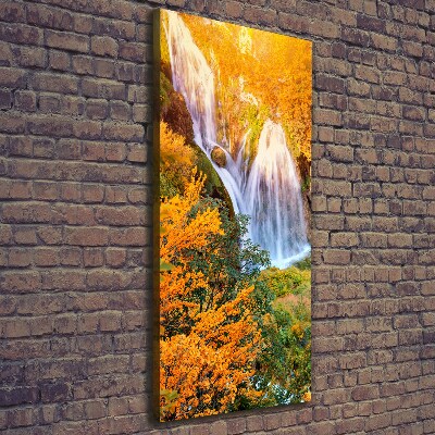 Tableau imprimé sur toile Cascade en automne