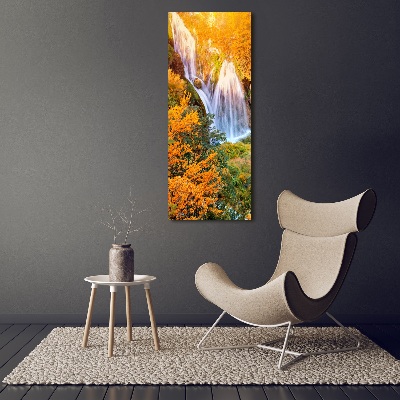 Tableau imprimé sur toile Cascade en automne